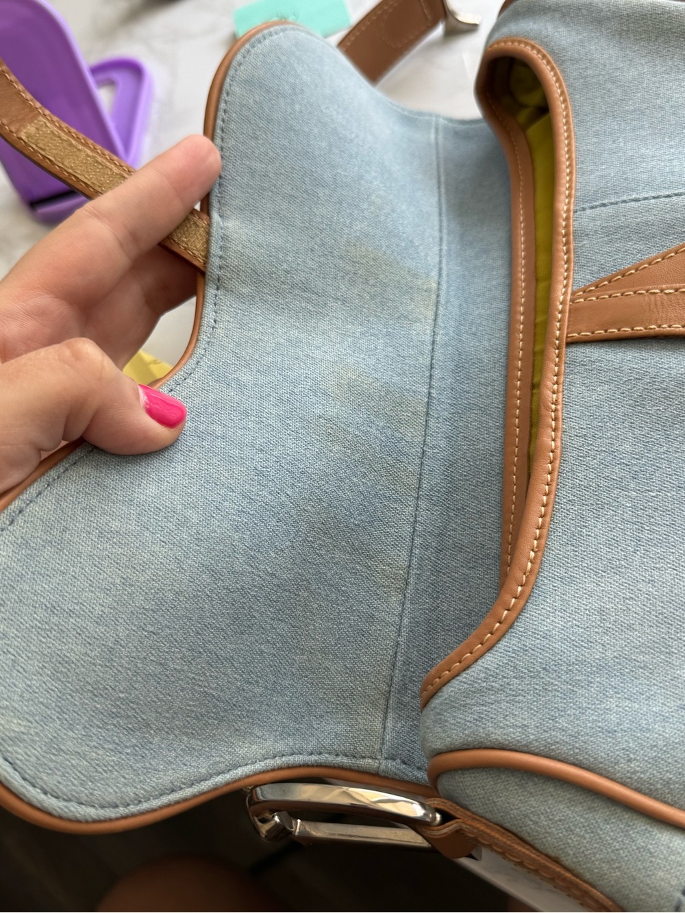 Vintage Christian Dior john galliano denim saddle bag - Picture 12 of 13